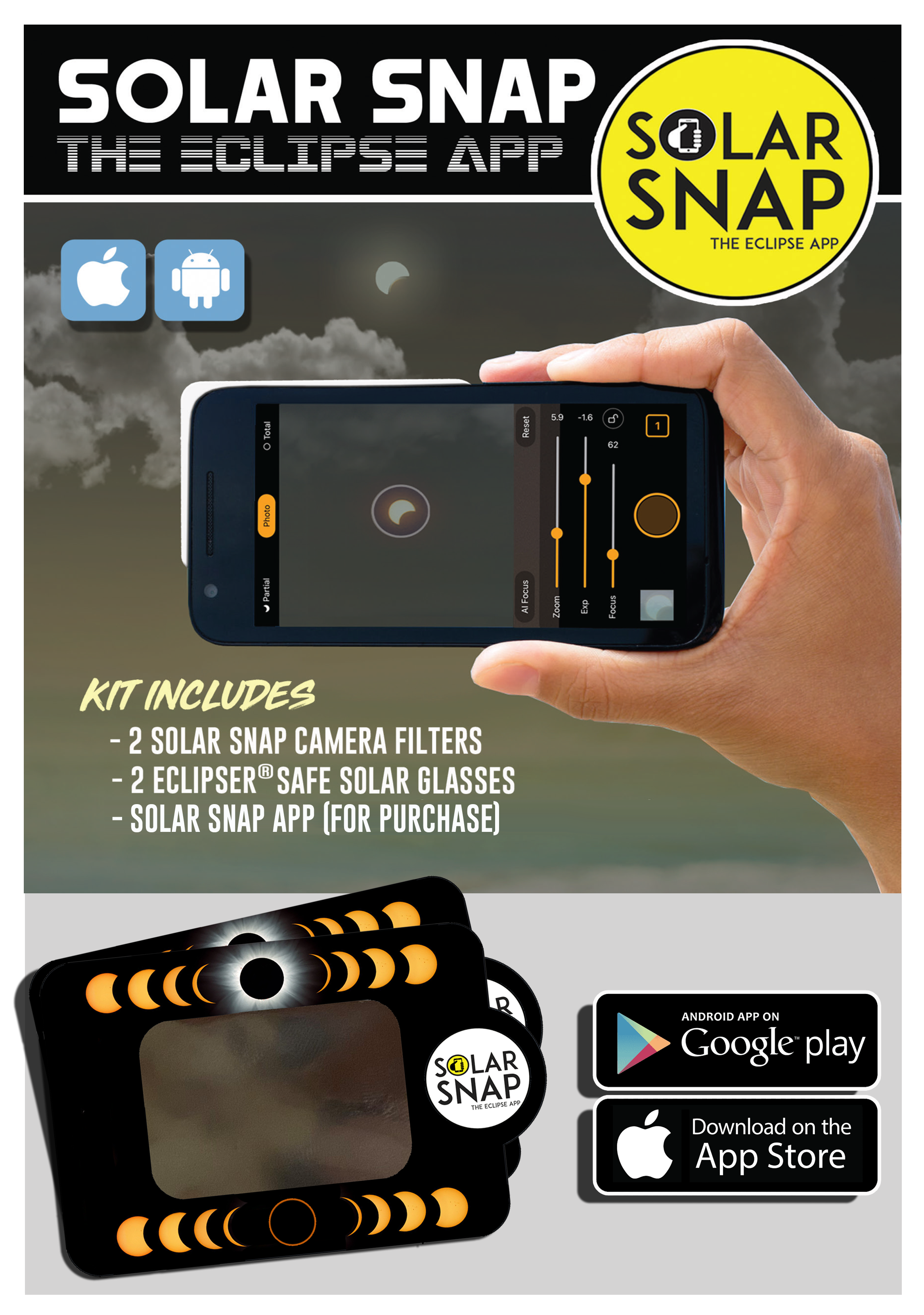 Snap Solar Map Eclipsers™ | Solar Eclipse Viewer Glasses