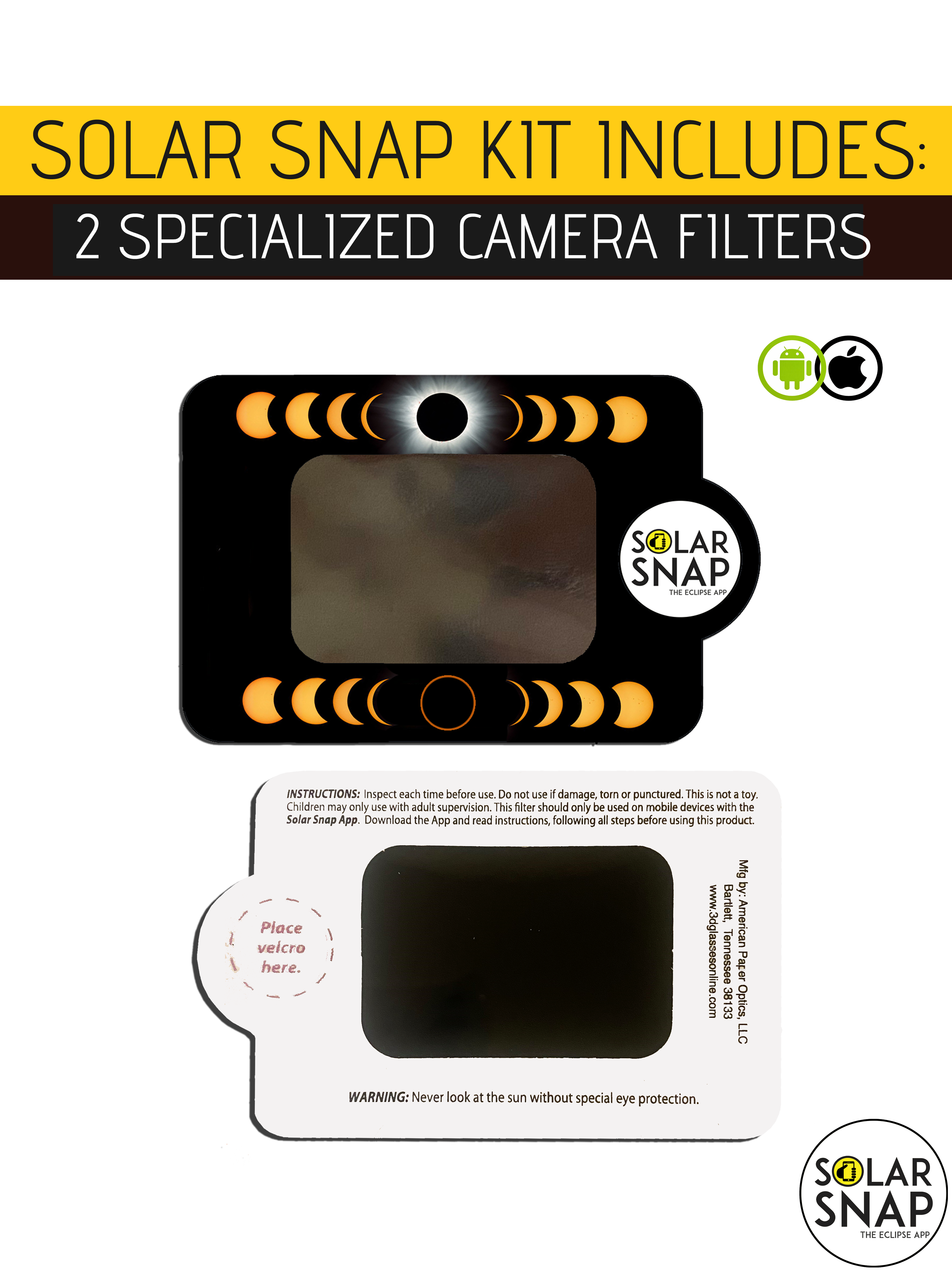Snap Solar Map Eclipsers™ | Solar Eclipse Viewer Glasses